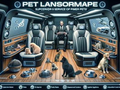 Luxury pet transport van interior with dogs and cats