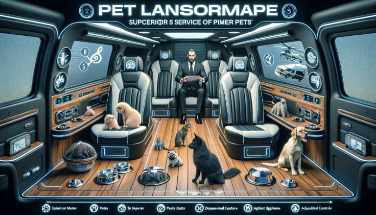 Luxury pet transport van interior with dogs and cats