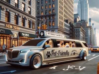 Pet-friendly limousine with dogs in New York City