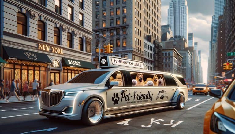 Pet-friendly limousine with dogs in New York City