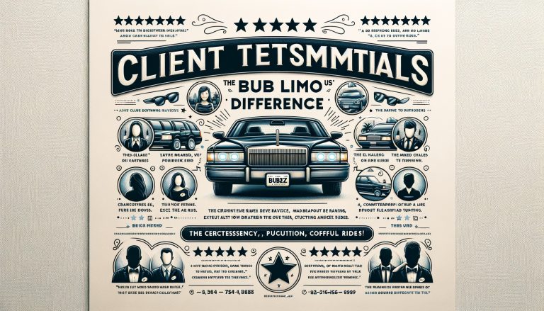 Limousine service client testimonials promotional poster
