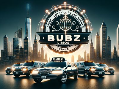 BUBZ Limos fleet with city skyline backdrop