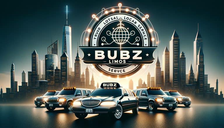 BUBZ Limos fleet with city skyline backdrop
