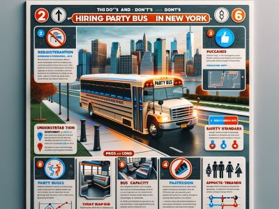 Infographic on hiring a party bus in New York