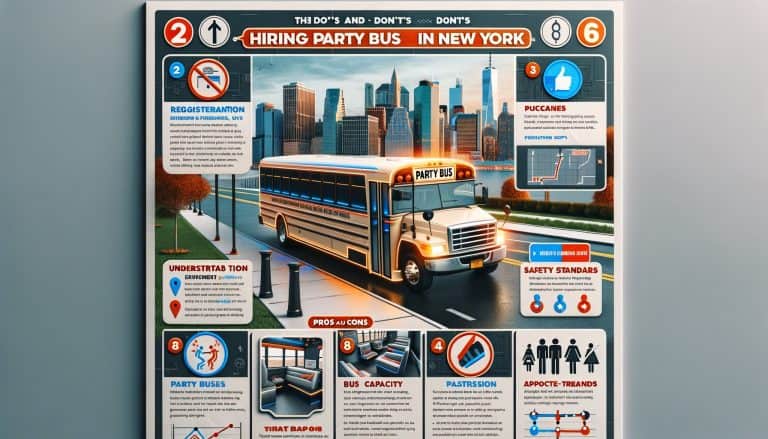 Infographic on hiring a party bus in New York