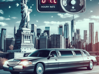 Limousine in New York with hourly rate display