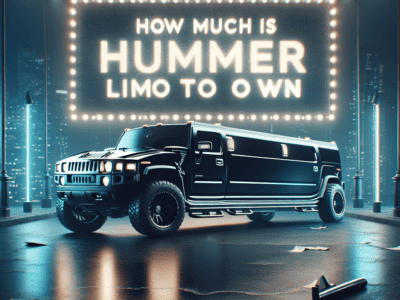 Black Hummer limousine under marquee cost sign