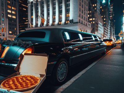nyc home alone 2 limo package with cheese pizza