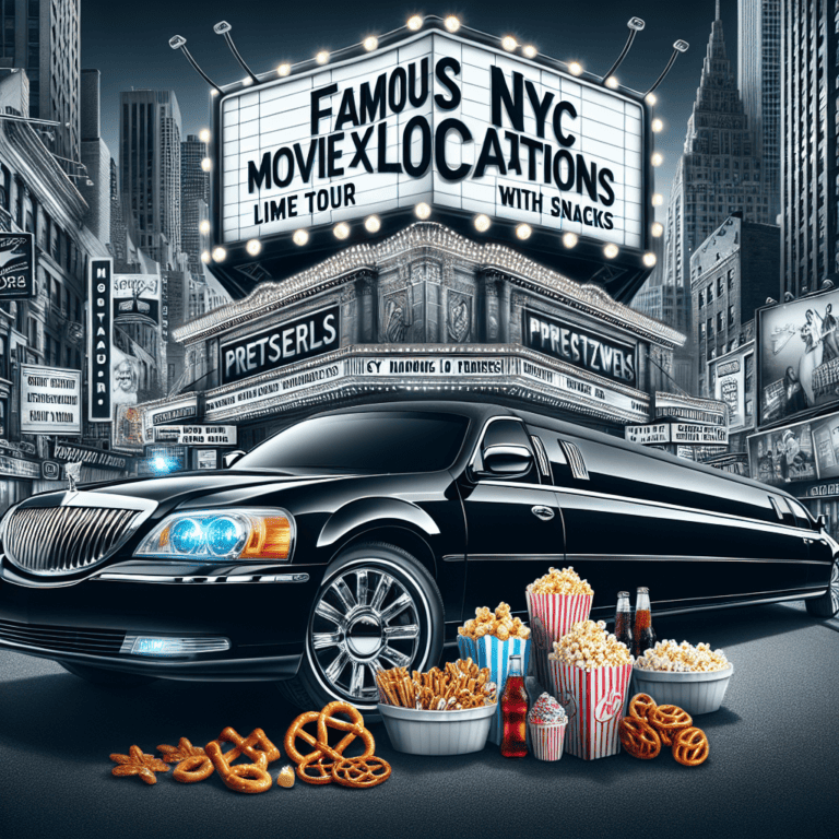 NYC movie tour limousine with snacks display