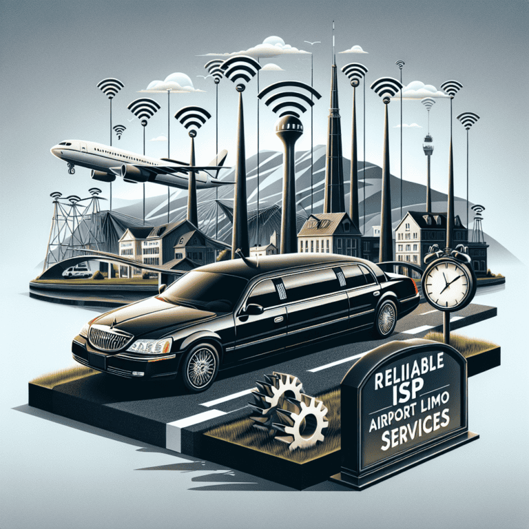 Black limousine and airplane with airport WiFi signals