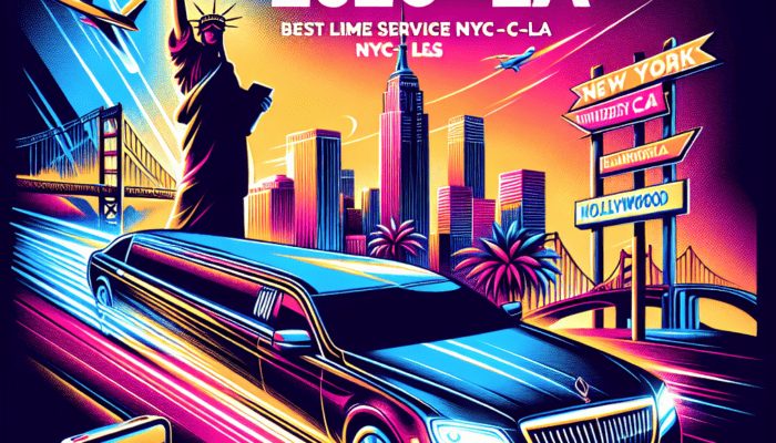 Neon poster of NYC to LA limousine service