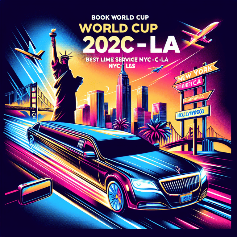 Neon poster of NYC to LA limousine service