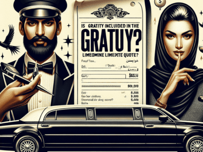Chauffeur and woman with limousine and gratuity receipt