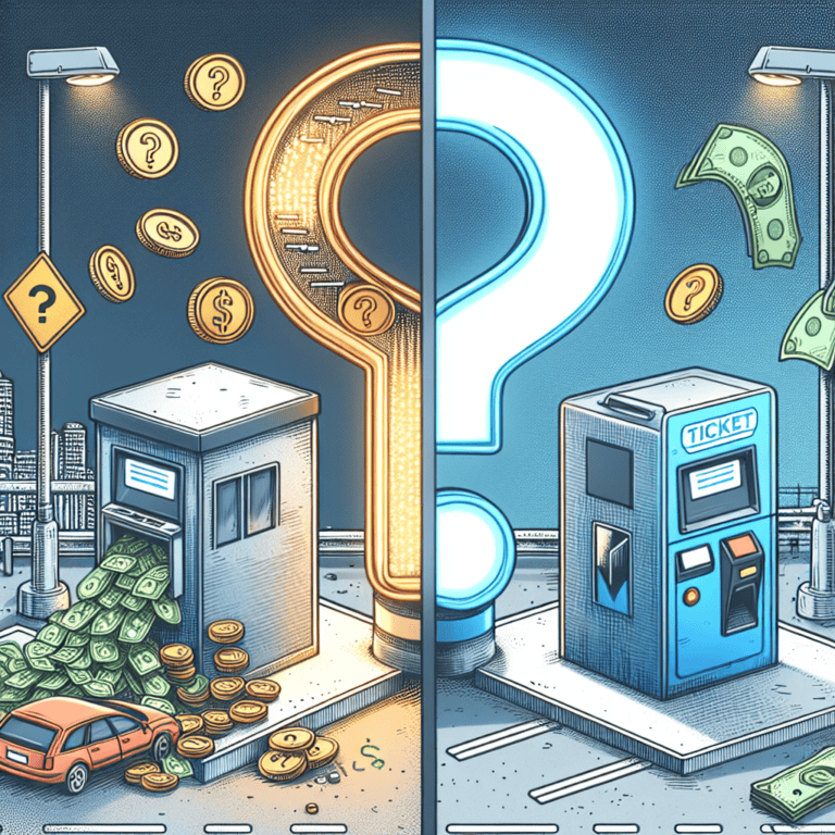 Cash machine and ticket kiosk with question mark