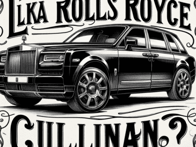 Illustration of black Rolls-Royce Cullinan luxury SUV