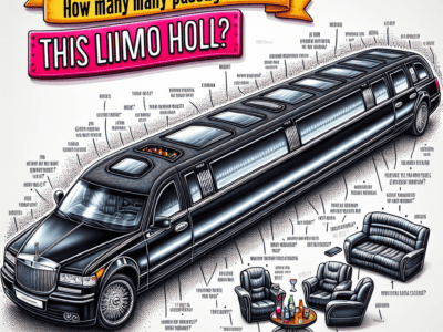 Illustrated stretch limousine with interior seating diagram