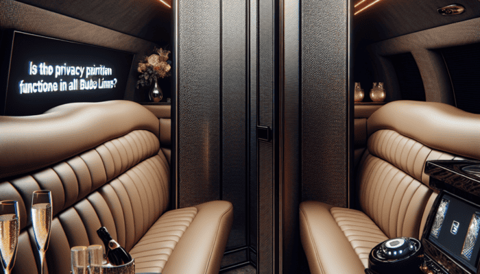 Luxury limousine interior with privacy partition and champagne