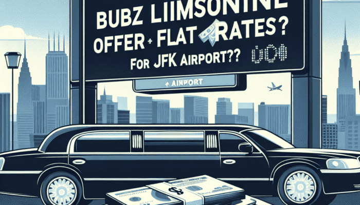 Limousine and cash under JFK airport flat rate billboard