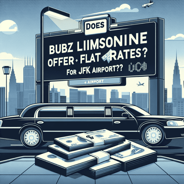 Limousine and cash under JFK airport flat rate billboard