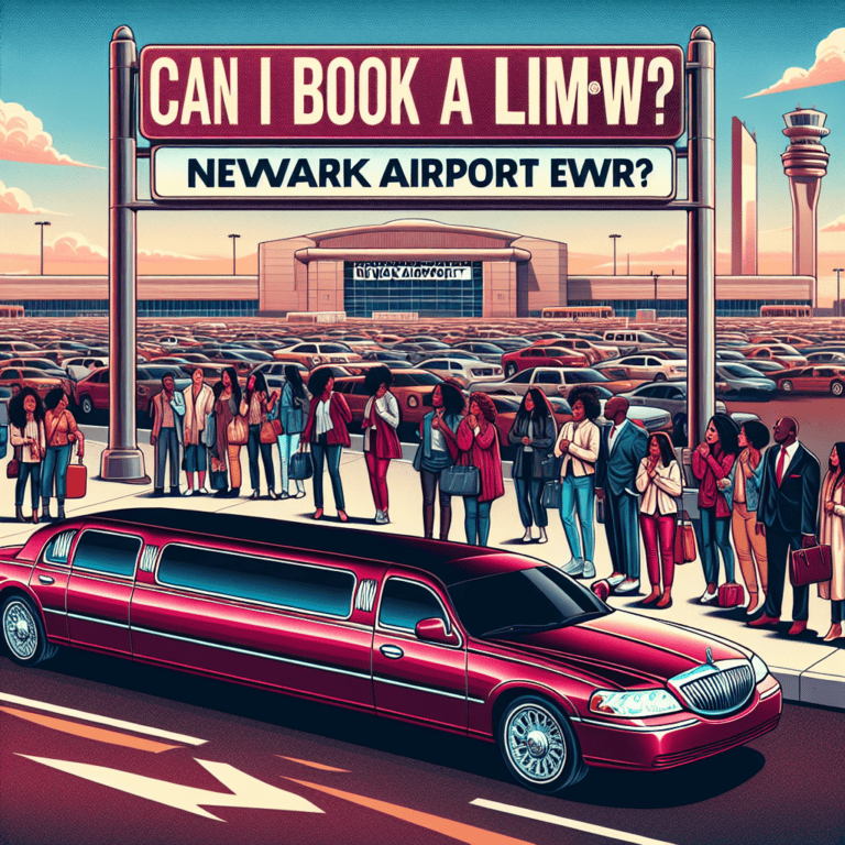 Limousine outside Newark Airport with waiting passengers