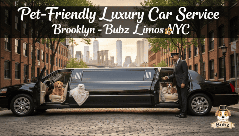 Pet-friendly luxury limousine with dogs and chauffeur in Brooklyn