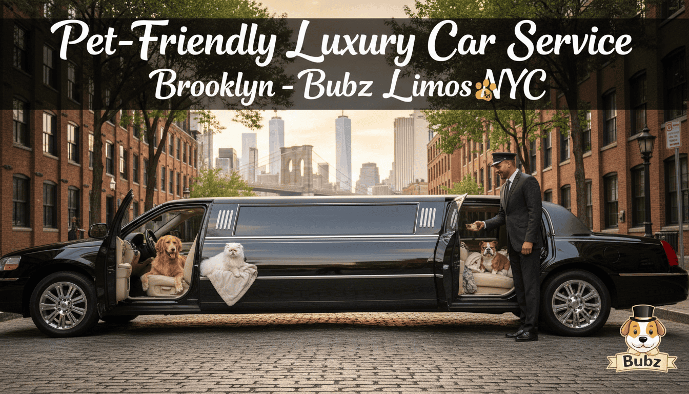 Pet-friendly luxury limousine with dogs and chauffeur in Brooklyn