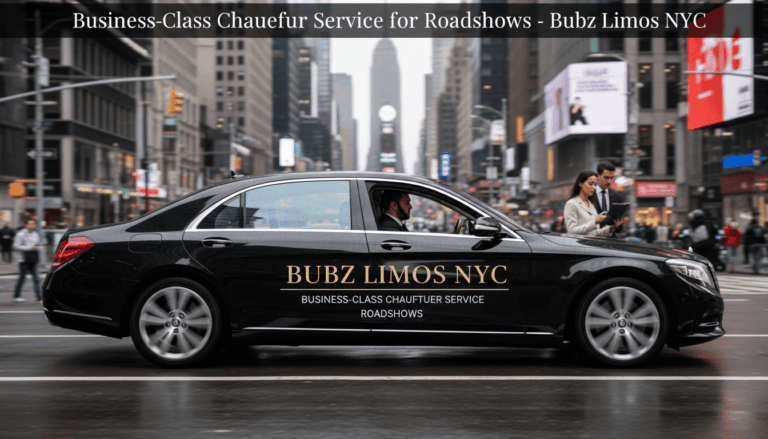 Black luxury chauffeur sedan in New York City