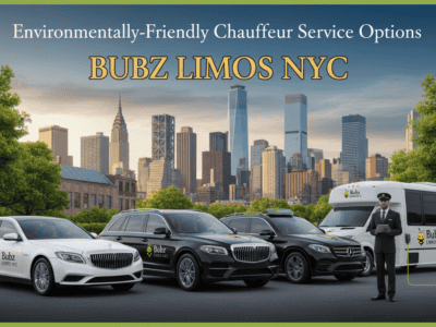 Bubz Limos NYC eco-friendly chauffeur fleet skyline