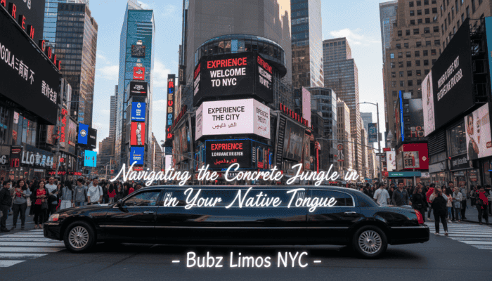 Stretch limousine in Times Square, New York City