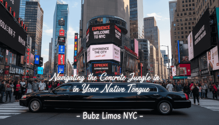 Stretch limousine in Times Square, New York City