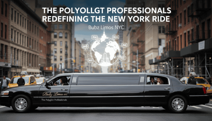 Black stretch limousine on New York City street