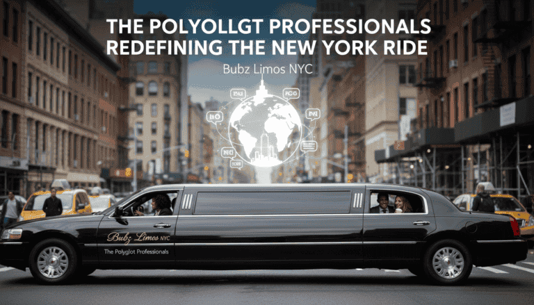 Black stretch limousine on New York City street