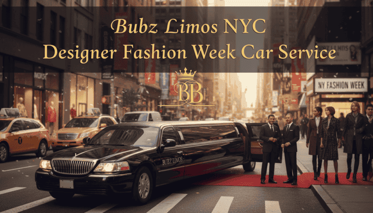 Black limousine at NYC Fashion Week red carpet