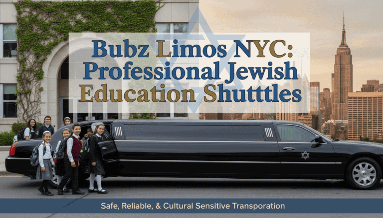 Black limousine transporting Jewish schoolchildren in NYC