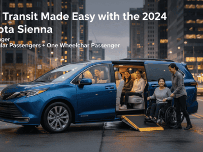 City transit made easy with the 2024 Toyota Sienna - 7 passenger van 6 regular passengers plus one wheelchair passenger