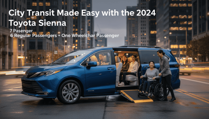 2024 Toyota Sienna with wheelchair ramp in city