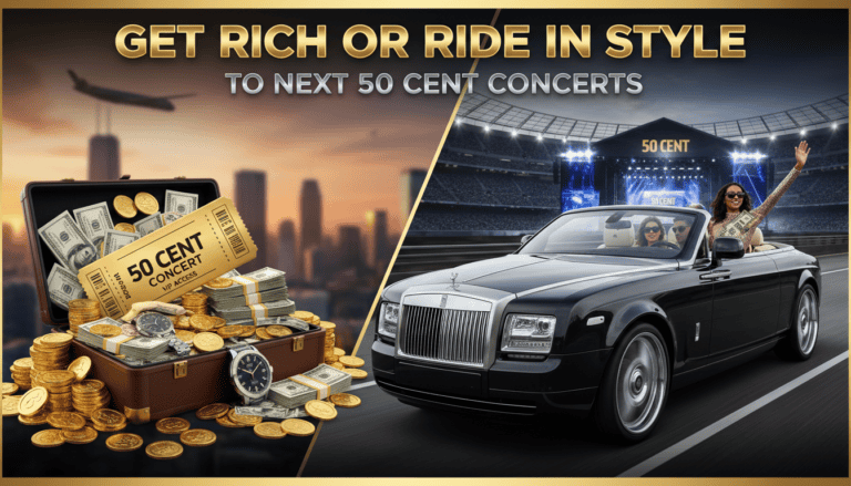 Luxury car and cash promoting 50 Cent concert