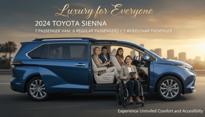 2024 Toyota Sienna accessible van with wheelchair passenger