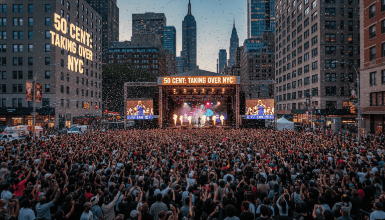 Massive outdoor 50 Cent concert in New York City