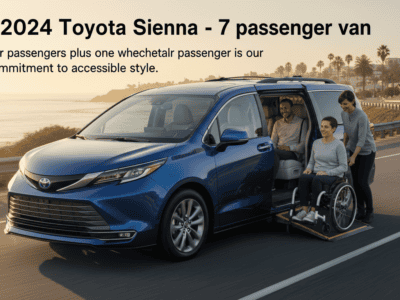 The 2024 Toyota Sienna - 7 passenger van 6 regular passengers plus one wheelchair passenger is our commitment to accessible style