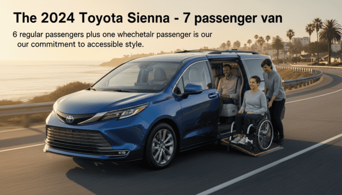2024 Toyota Sienna with wheelchair ramp on coastal road