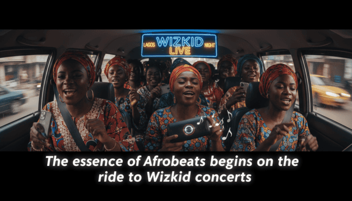Women singing in van en route to Wizkid concert