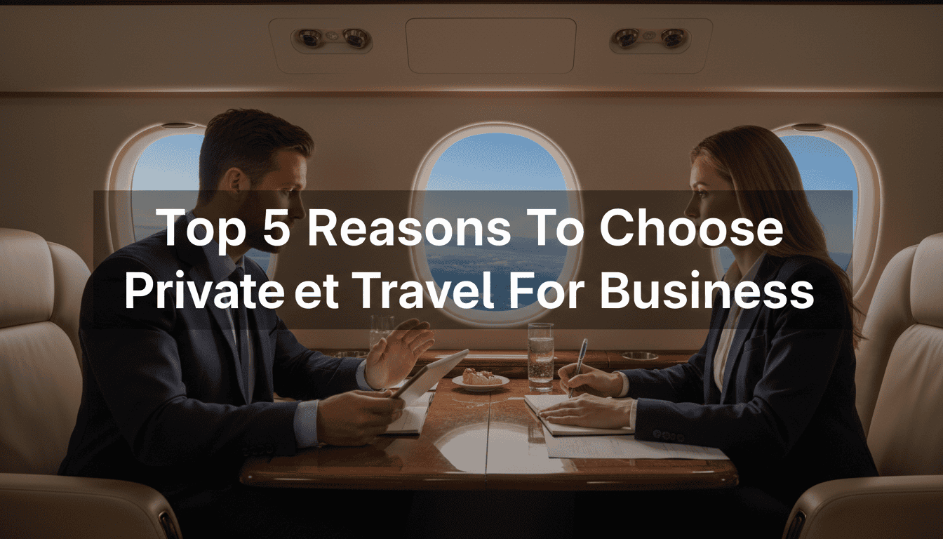 Business professionals meeting inside private jet cabin