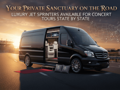 Your private sanctuary on the road with luxury jet sprinters available for concert tours state by state