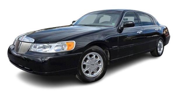 Black stretch limousine sedan isolated on white background