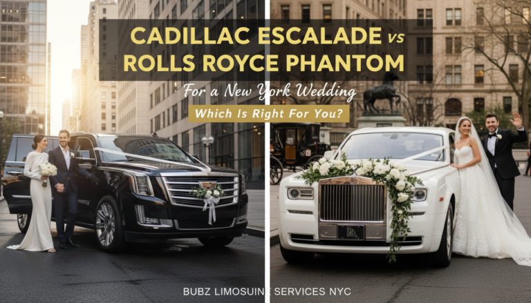 Cadillac Escalade and Rolls Royce wedding car comparison