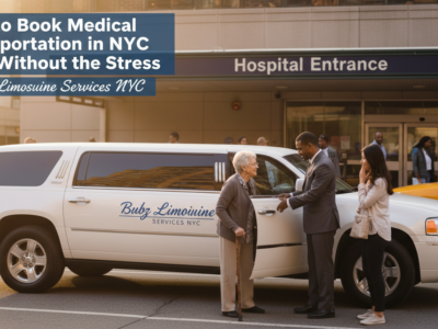 Elderly woman assisted into limousine at hospital entrance
