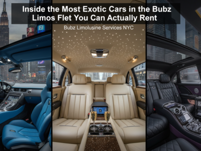 Luxury limousine interiors with panoramic roofs in NYC