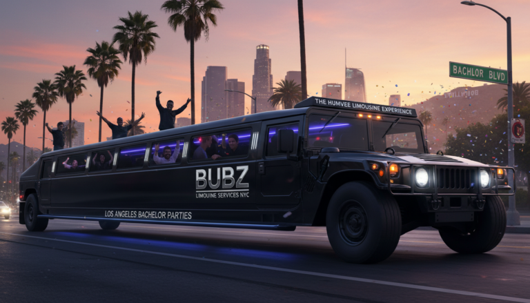 Black Hummer limousine bachelor party in Los Angeles
