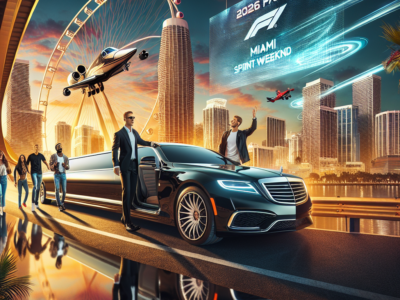 Luxury limousine and jet at Miami F1 weekend